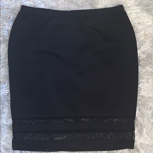 Sheer Panel Black Pencil Skirt Sz XL Belle & Sky